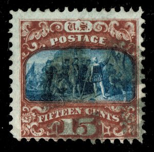 [0353] 1869 Scott#119 used 15c brown & blue cv :$190 (has a thin)