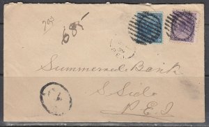 Canada - Jul 15, 1899 Tignish, PE Split Ring Cancel 0n Registered Cover