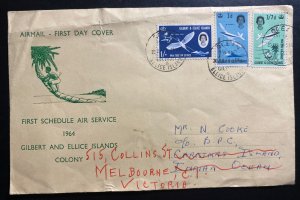 1964 Gilbert & Ellice Island First Schedule Air Cover To Melbourne Australia