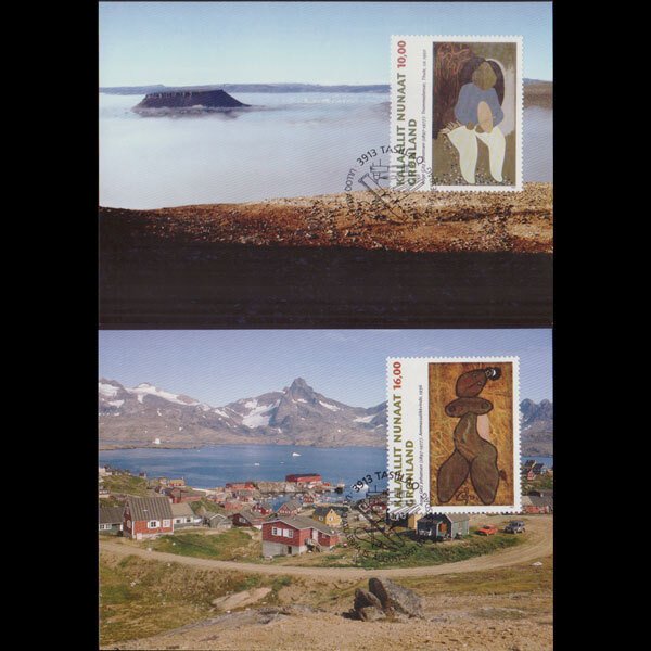 GREENLAND 1997 - Maximum Cards - 325-6 Johansen Paintings Set of 2