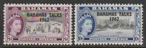 1963 Bahamas - Sc 181-2 - MNH VF - 2 single - US / UK talks