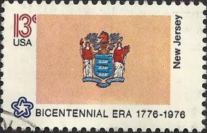 # 1635 USED STATE FLAG NEW JERSEY