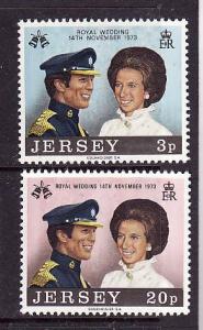 Jersey-Sc#89-90-unused NH set-Royal Wedding-Princess Anne-1973-