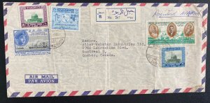 1966 TransJordan Airmail Cover To Montreal Canada