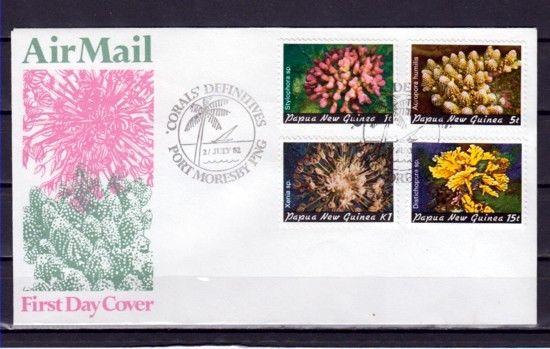 Papua New Guinea, Scott cat. 566-567. Coral Definitive. First day cover. ^