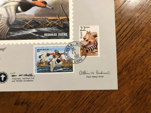 RW 54 1987 $10 Redheads Duck Appreciation Souvenir Card Set: Cancel, Mint, Stamp