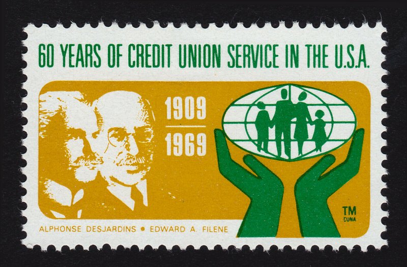 REKLAMEMARKE POSTER STAMP 60 YEARS OF CREDIT UNION SERVICE IN THE USA 1969