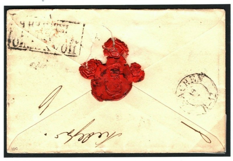 GB Cover RUSSIA DESTINATION MAIL *Lord Morpeth* RICHARD COBDEN  1847 Aachen P136