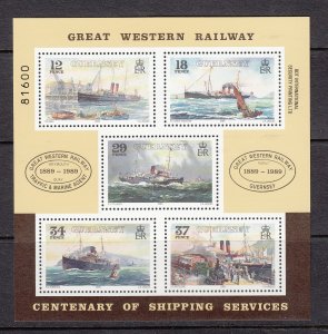 Guernsey 1989 GWR shipping Miniature Sheet, mint NHM