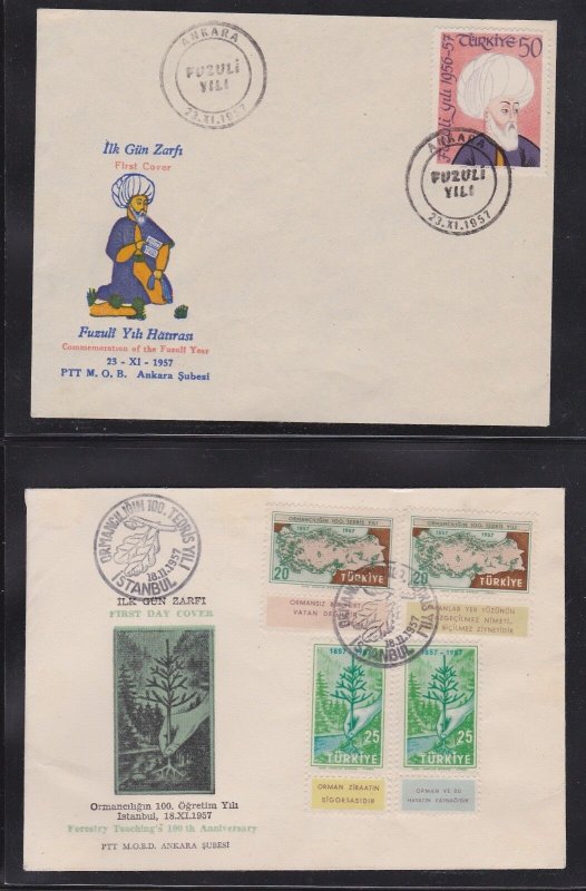 KAPPYSSTAMPS 7852 TURKEY 1957 COVER LOT