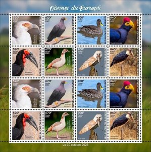 2023/11- BURUNDI  - BIRDS OF BURUNDI             16V   MNH ** T