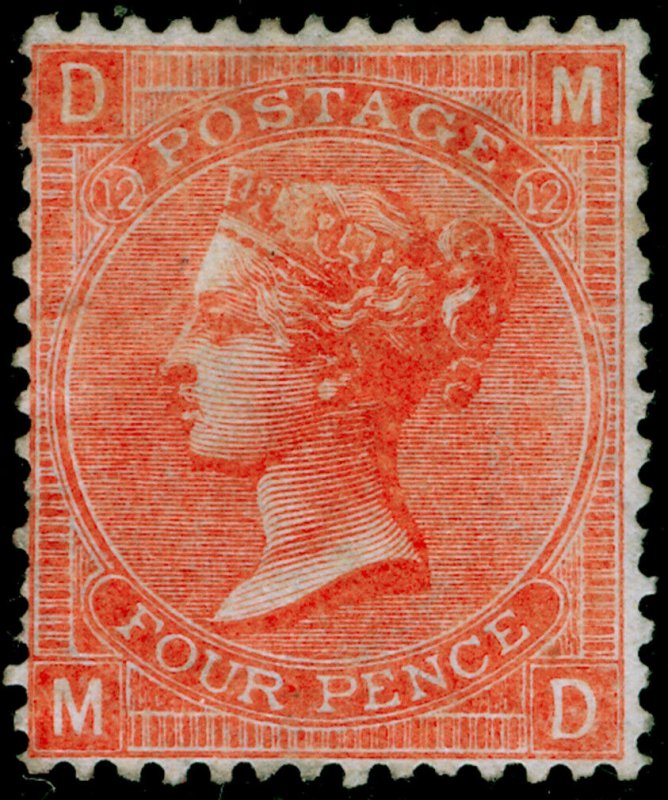 SG94, 4d vermilion plate 12, M MINT. Cat £575. MD