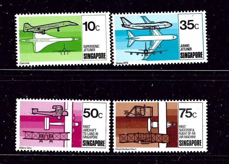 Singapore 312-15 MNH 1978 Aviation Development  #2