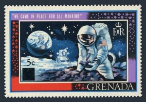 Grenada 349 two stamps, MNH. Mi 348. Moon landing, Apollo 11. New value, 1970.