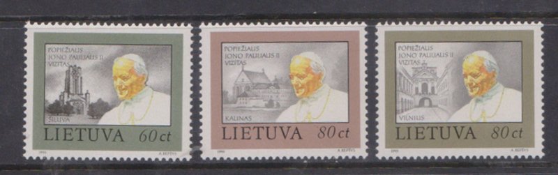 LITHUANIA - 1993 VISIT OF POPE JOHN PAUL II - 3V MINT NH