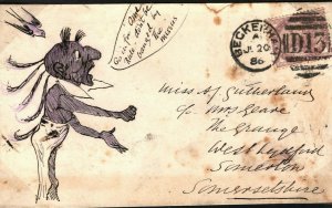 GB Cover APACHE Geronimo? Indian Caricature 1886 Hand-illustrated Front USA T105
