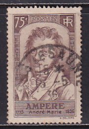 France 1936 Sc 306 Scientist Andre Marie Ampere Portrait by L Boilly Stamp Used