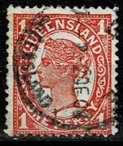 Queensland 1907,Sc.# used, Queen _Victoria Wm Crown over A