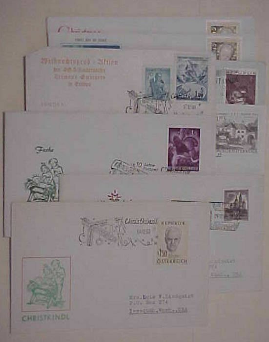 AUSTRIA  CHRISTKINDL 8 DIFF. 1958-1972