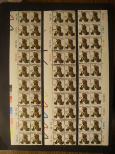 Scott 1729, 13c Washington at Valley Forge, Plate Strip of 20, Floating PL#s MNH