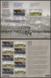 MALACK 4522 - 23 Forever Civil War 1861 Full Sheet, VF OG NH sheet4522-23