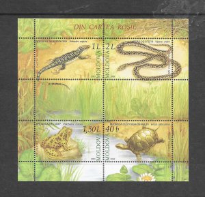 MOLDOVA #506 REPTILES & AMPHIBIANS S/S MNH