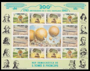 1982 Sao Tome and Principe  834b-836bZB Zeppelins 200 Years of Avia. History 96€