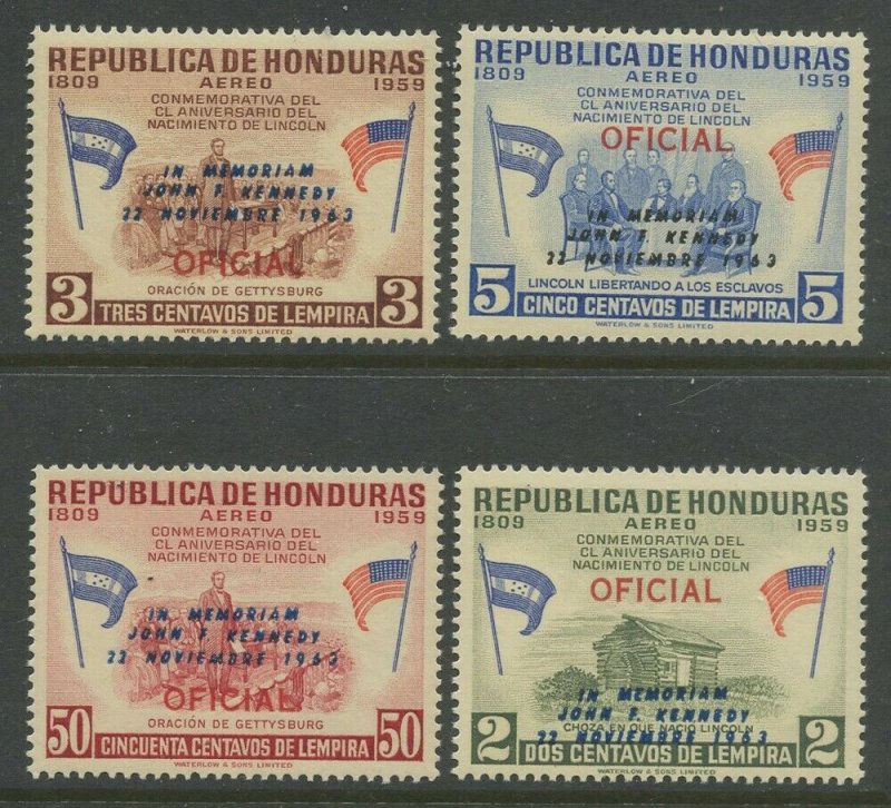 Honduras 1964 Kennedy Memorial set Sc# C325-30 NH