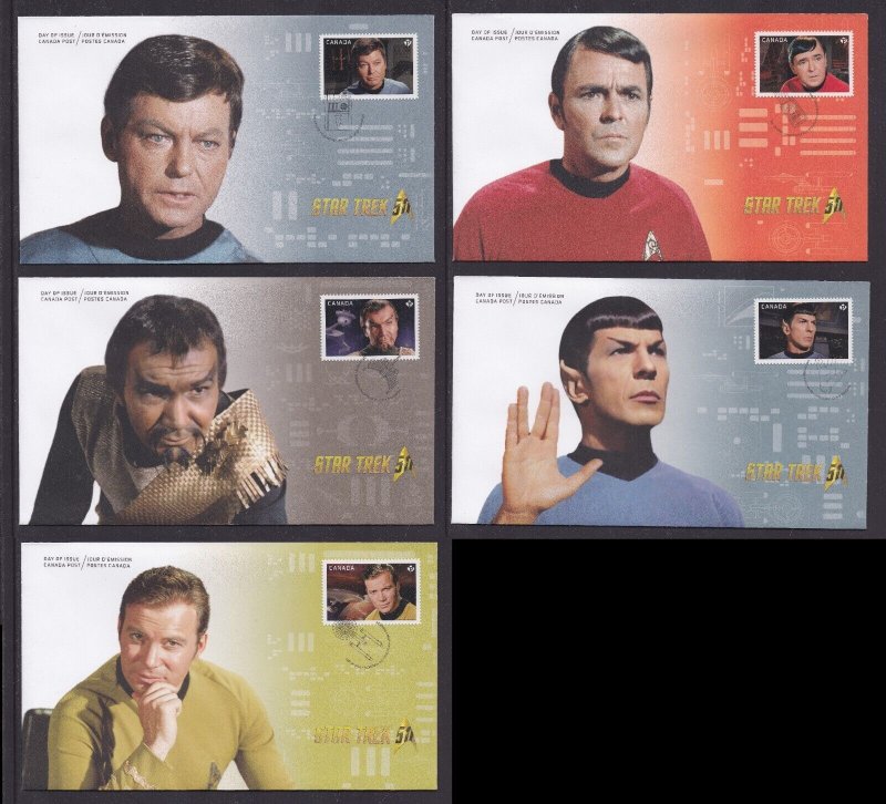 Canada 2917-2921 Star Trek (set of 5) FDC 2016