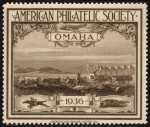 1936 US Poster Stamp American Philatelic Society Omaha Nebraska Unused