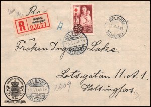 Finland 1945 Registered Cover