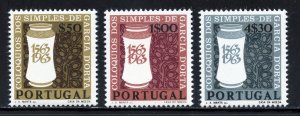 Portugal 922-24 MNH, 4th. Cent.  of Herbs and Drugs in India Set from 1964.