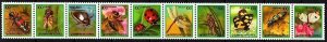 KOREA SOUTH 1991 Def: FAUNA Insects. Bees Bugs Butterflies... Strip of 10v , MNH