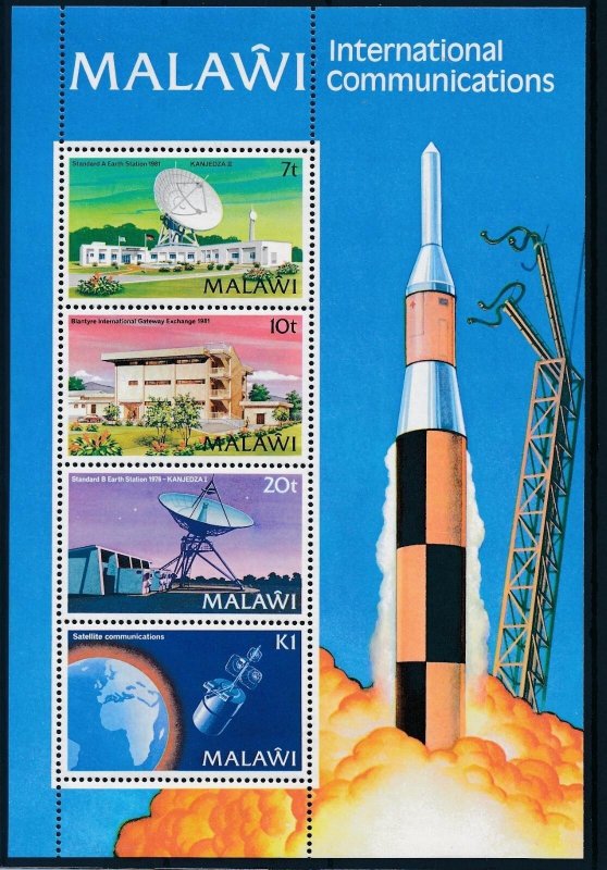 [50814] Malawi 1981 International communications space satellites Sheet MNH
