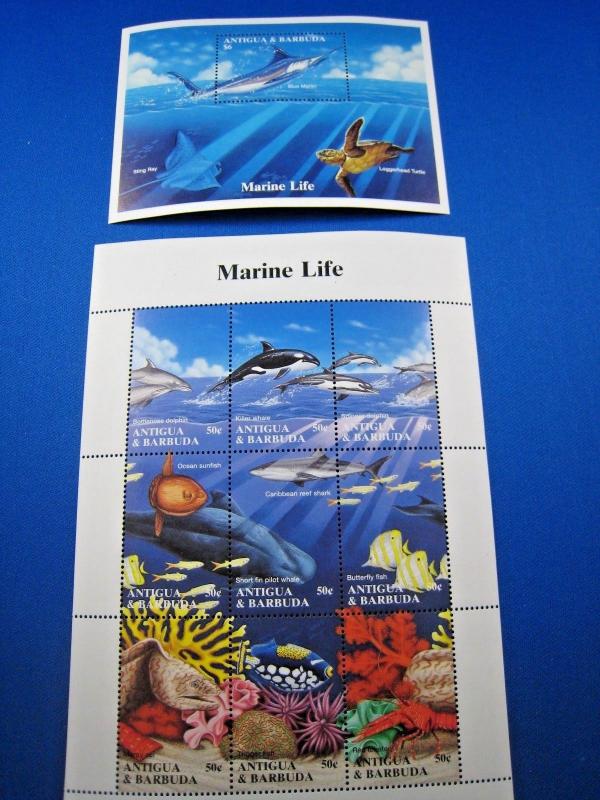 ANTIGUA & BARBUDA - SCOTT #1806 - 1807  -  MARINE LIFE  -  MNH