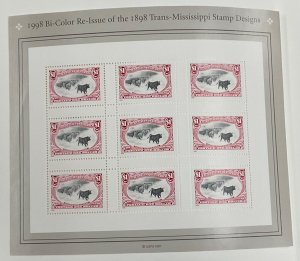 1998 Trans-Mississippi Opened  Folder with Re-issued Stamps 36 page book