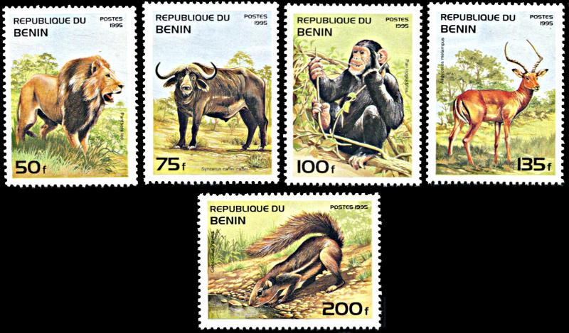 Benin 774-778, MNH, Wild Animals of Benin