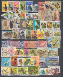 J45813 JL Stamps asia used lot with /malaysia, singapore, more