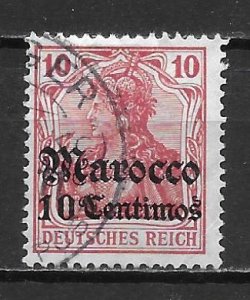 German Offices in Morocco 35 10c Germania single Used