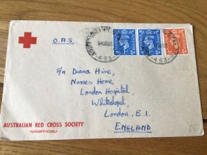 Australian Red Cross Society to London  stamps cover  Ref 57011