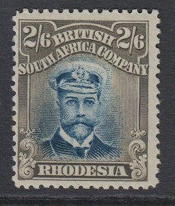 Sg 236a Rhodesia 2/6 Pale Blue & Dull Brown One End Slightly Mounted Mint-