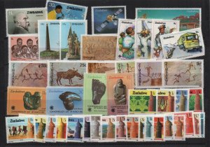 Zimbabwe 1982-5 seven complete sets (44 stamps) all MNH