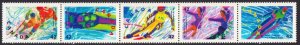 UNFOLD / NEVER FOLD strip = OLYMPIC ALBERTVILLE FRANCE CANADA 1992 #1403ai MNH