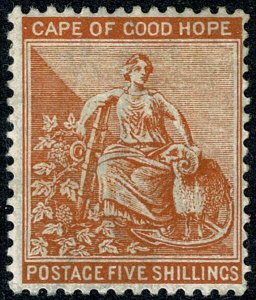 GB Cape of Good Hope 1896 5/- brown-orange. SG 68. Mounted mint