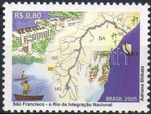 Brazil stamp Map MNH 2005 Mi 3424 WS12948