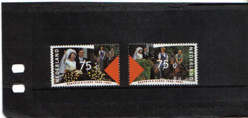 Netherlands   #770-771  MNH  1991   Royal Silver Wedding