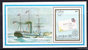 Cuba 1990 - Stamp World London '90 The Stamp Exhibition - Ship - MNH S/S