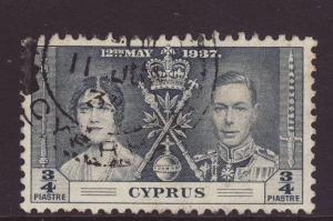 1937 Cyprus ¾ Pi Coronation F/U