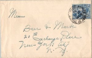 Trinidad 3d Britannia and KGV 1934 G.P.O. Port of Spain, Trinidad to New York...