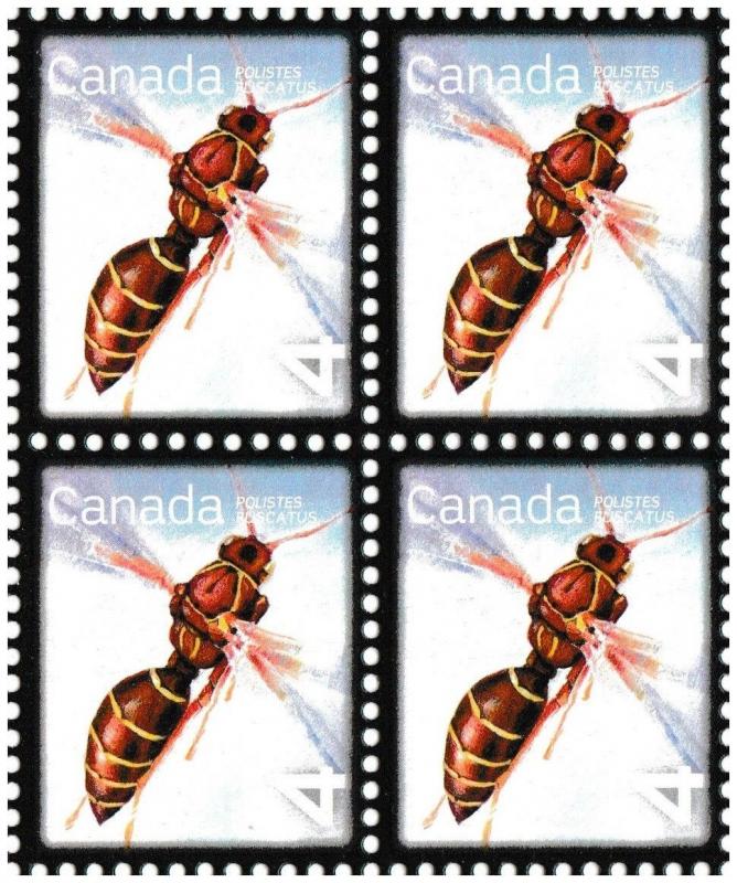 Canada 2406 Beneficial Insects Paper Wasp 4c block 4 MNH 2010